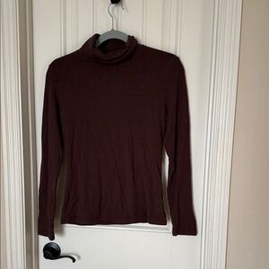 Brown Turtleneck Long Sleeve Top